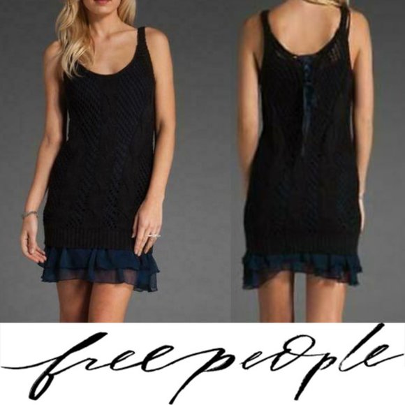Free People Dresses & Skirts - Free People "Angel Wing" Tunic Dress Black Size Medium NWT